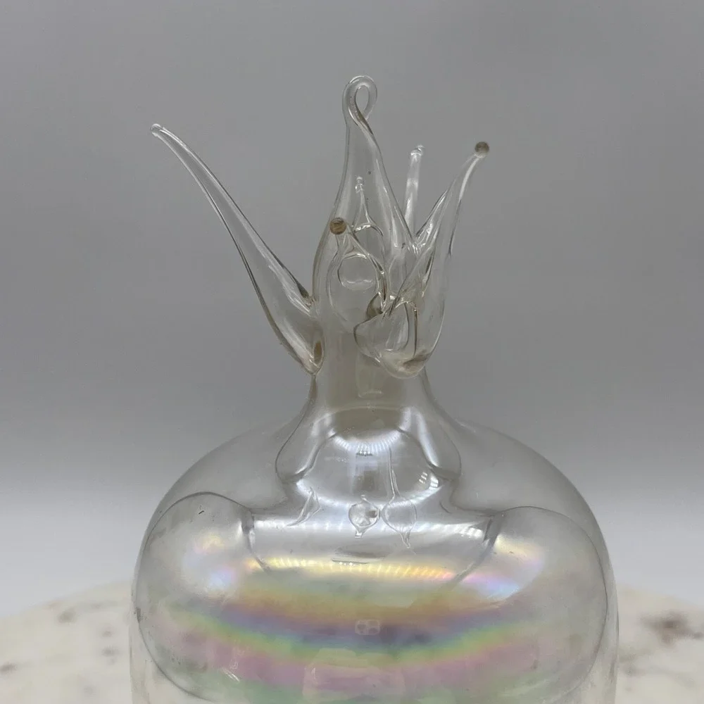 Set of 2‎ Vintage Hand Blown Iridecent Pineapple Ornaments